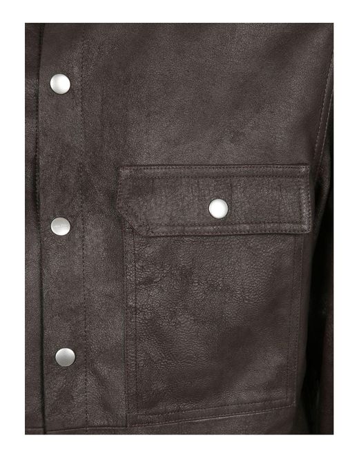 Rick Owens Black Outeshirt Leather Jacket for men