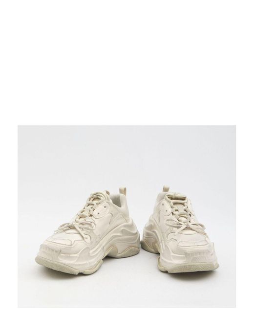 Balenciaga White Triple S Sneaker Satin