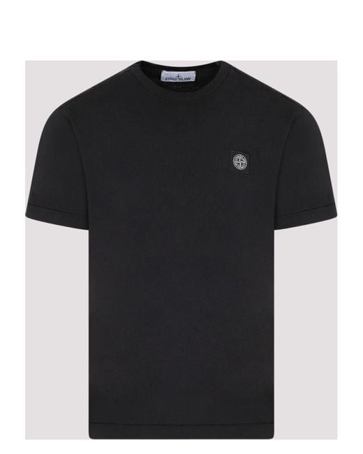 Stone Island Black Cotton T-Shirt for men