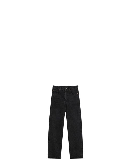Saint Laurent Black Carrot-Fit Jeans With A Washed Effect