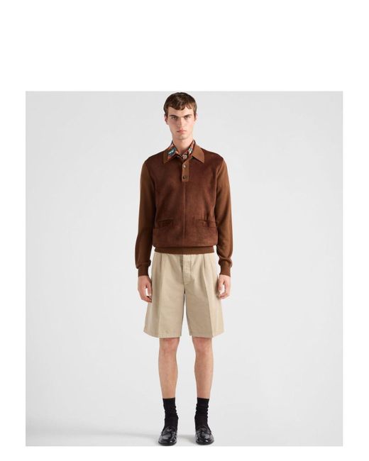 Prada White Cotton Pants for men
