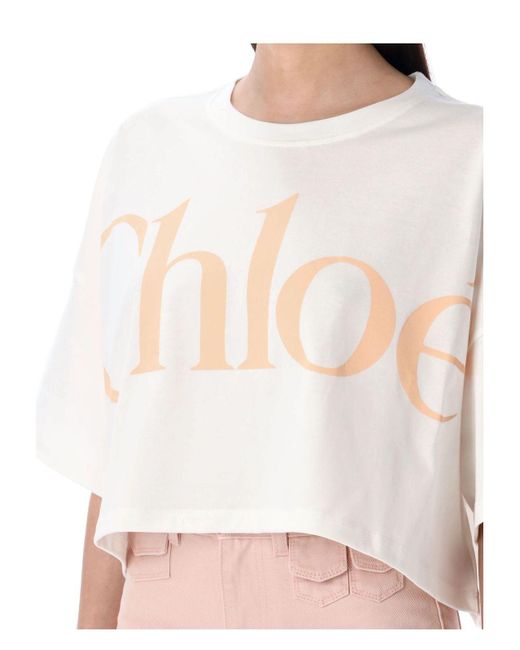 Chloé White Tshirt Logo
