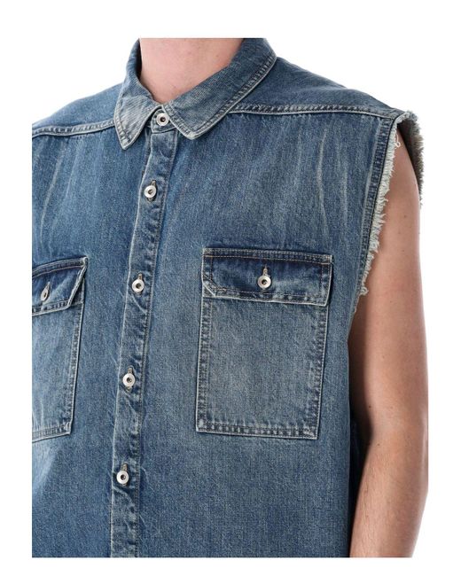 Rick Owens Blue Tommy Jumbo Outershirt for men