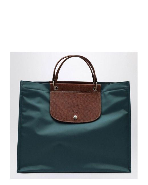 Longchamp Blue Cedar-Coloured L Cabas Shopping Bag