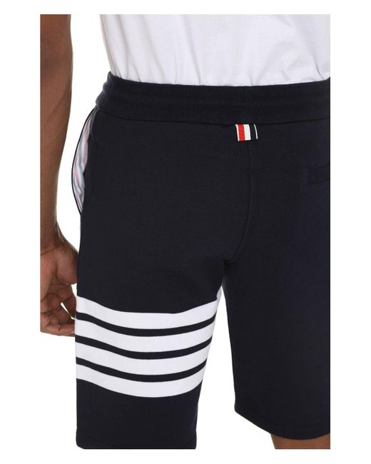 Thom Browne Blue Classic Loopback 4-Bar Track Shorts for men