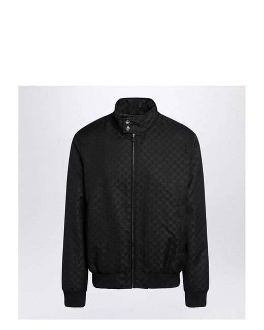 Gucci Black Gg Fabric Bomber Jacket for men