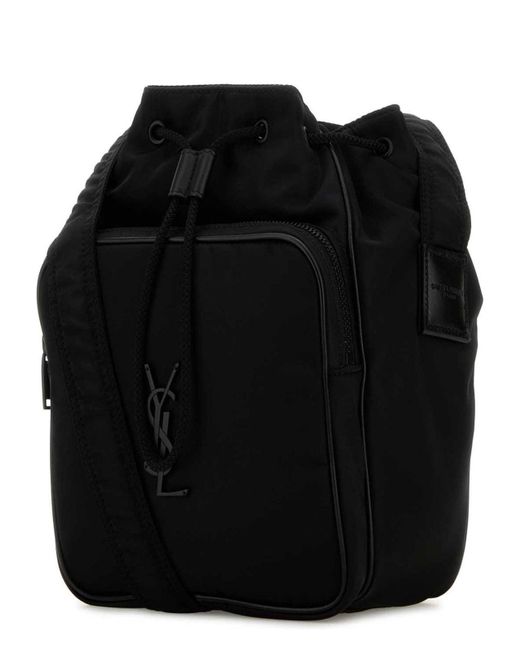 Saint Laurent Black Nylon Bucket Bag