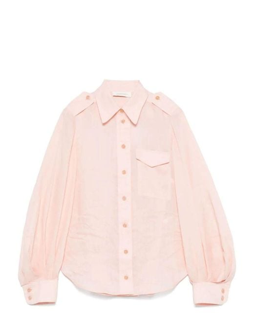 Zimmermann Pink Illuminate Utility Shirt