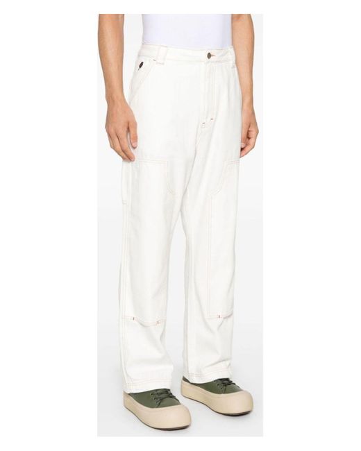 BBCICECREAM White Canvas Carpenter Trousers for men