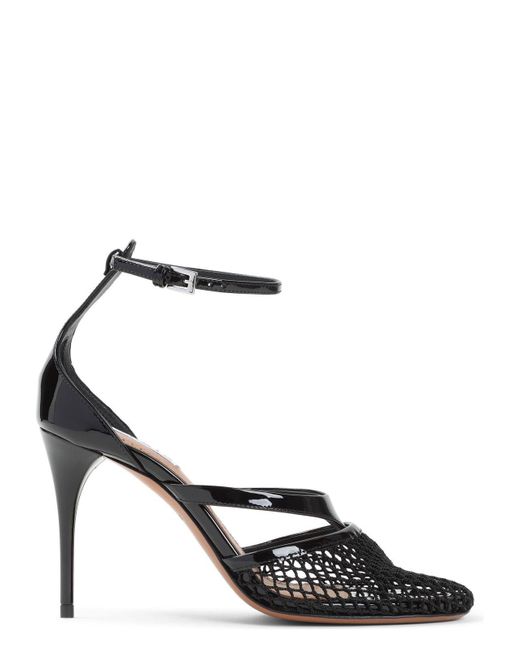 Alaïa Black Fishnet Tong 90 Sandals