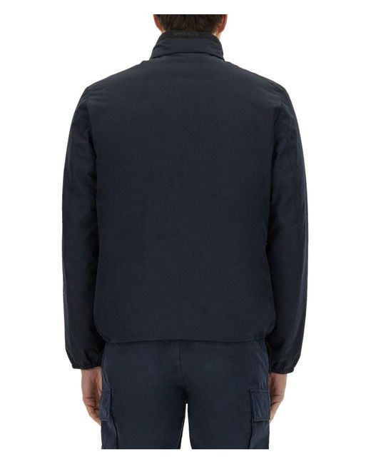 Woolrich Blue Waterproof Bomber Jacket for men