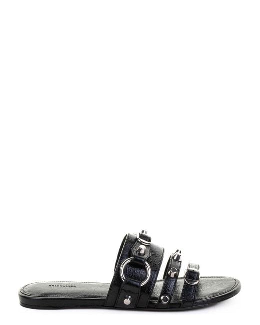 Balenciaga Black Leather Shoes Sandals
