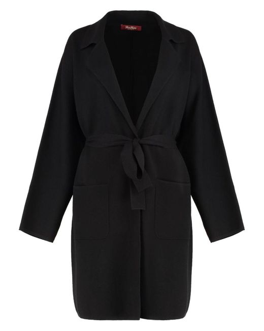 Max Mara Black Jersey Coat
