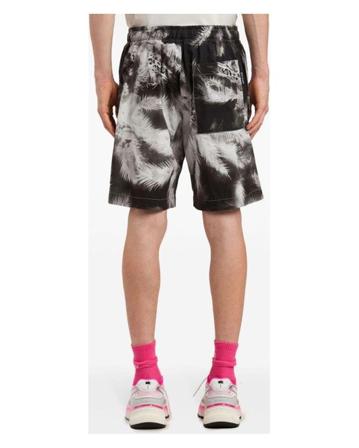 Palm Angels Black Blueprint Palms Short for men