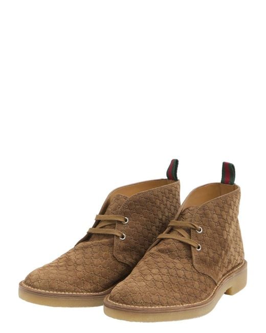 Gucci Brown Gg Ankle Boots for men