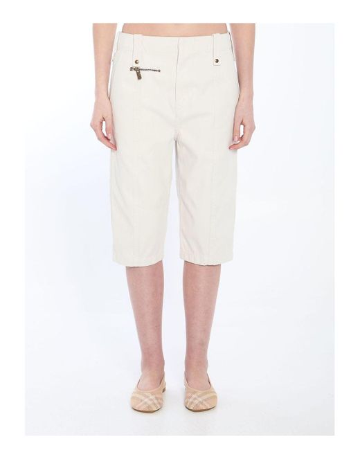 Burberry White Capri Pants