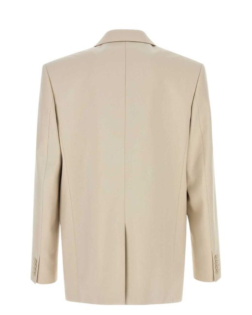 Saint Laurent Natural Sand Wool Blazer for men