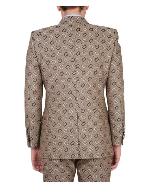 Gucci Brown Maxi Clamp Pattern Cotton Jacket for men