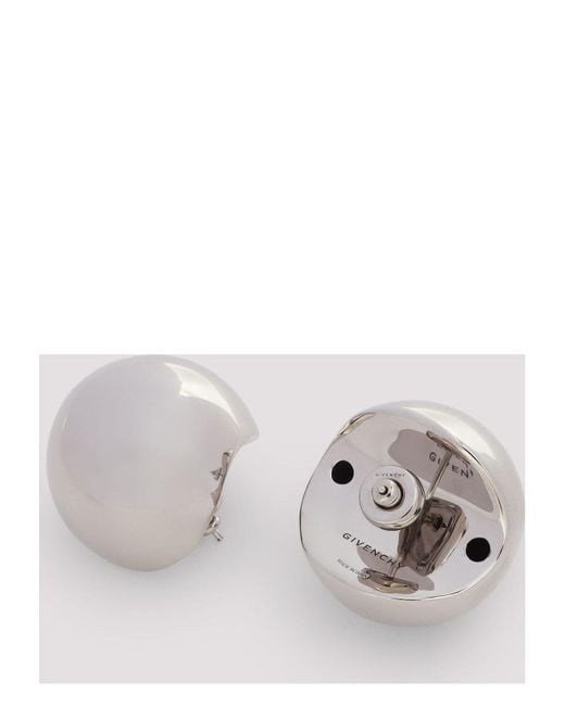 Givenchy White Curve 30Mm Earrings