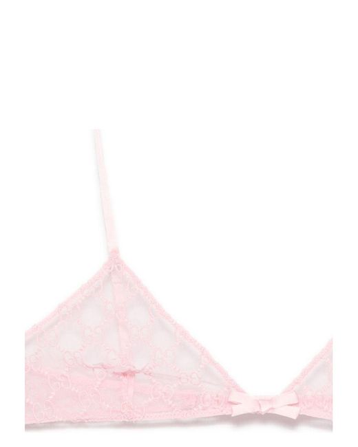Gucci Pink Gg Tulle Bra