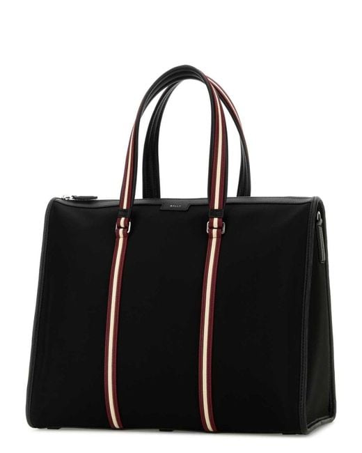 Bally Black Canvas Code Shopping Bag
