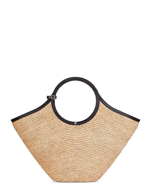 Courreges Natural Stylish Raffia Tote Bag