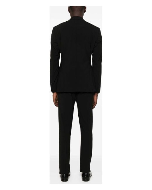 Emporio Armani Black Wool Double-Breasted Suit for men