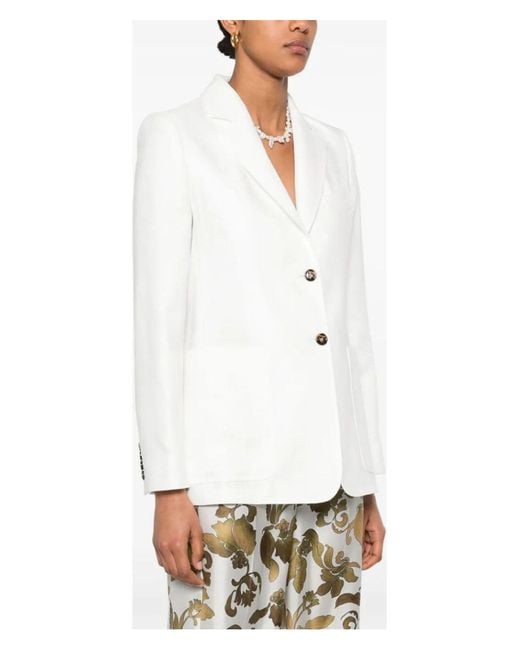 Max Mara White Guglia Linen Blazer Jacket