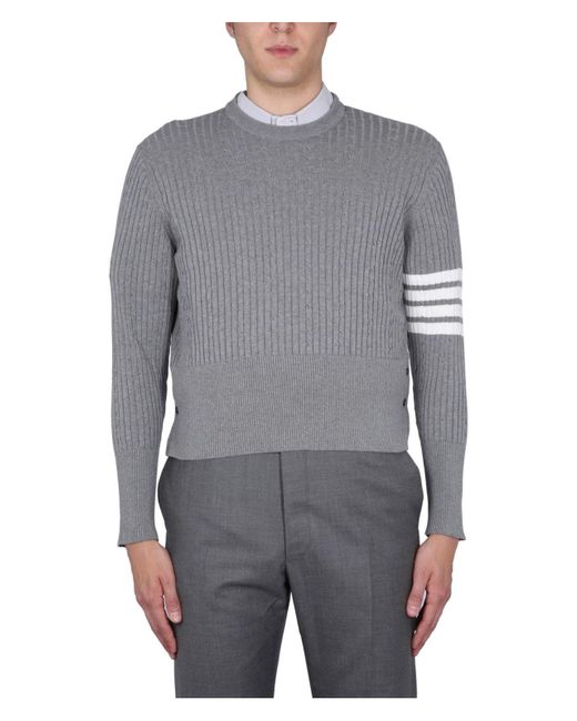 Thom Browne Gray 4Bar Stripe Jersey for men
