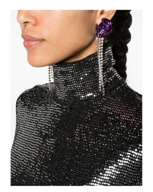 Isabel Marant Black Joyela Shiny High-Neck Top