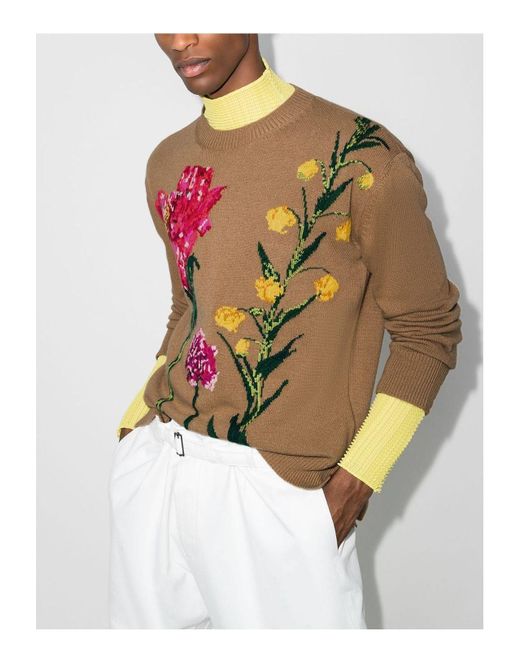 Valentino Pink Uv0Kc12C6U7 Flower Pullover Sweater for men