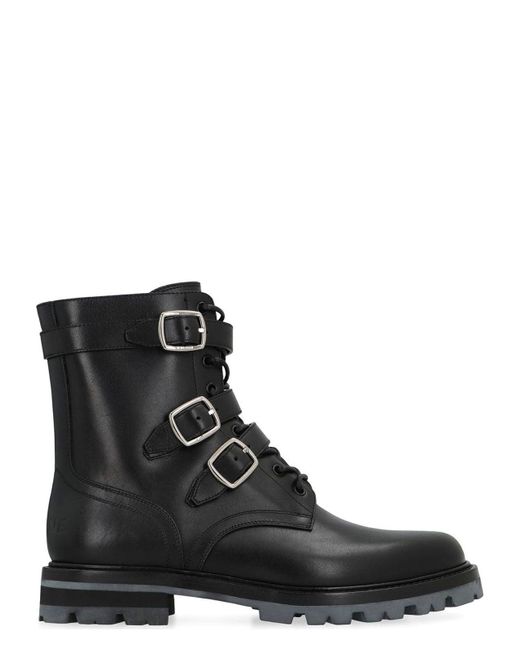 Céline Black Maggie Leather Lace-Up Boots for men