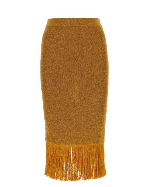 Bottega Veneta Natural Viscose Blend Skirt