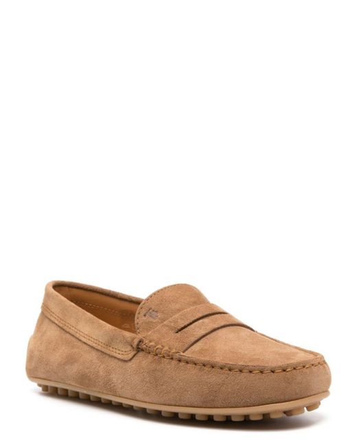 Tod's Brown Suede Moccasin Loafer