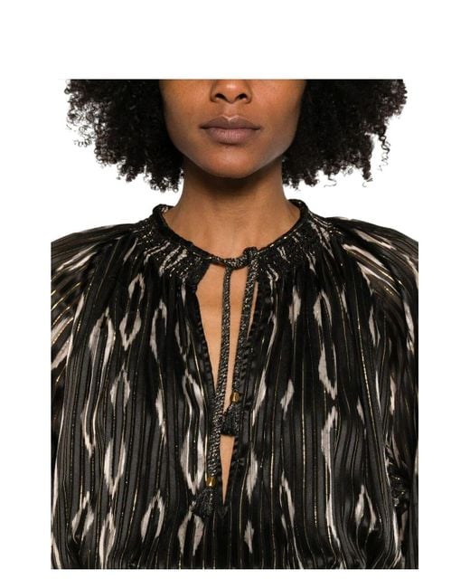 オールインワン・サロペット Isabel Marant Sana' Black Silk Dress Isabel Marant Ml Sana Dress With Golden Stripes in Black | Lyst