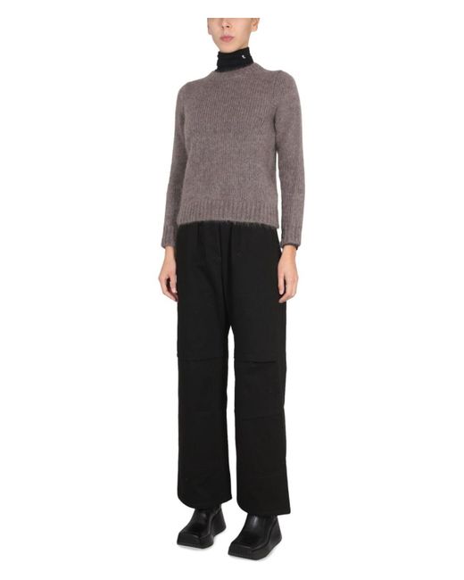 Raf Simons Gray Mohair Crewneck Sweater
