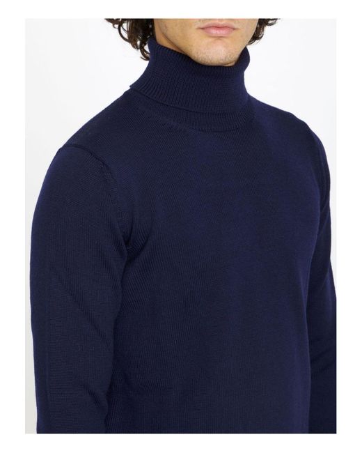 Roberto Collina Blue Merino Wool Jumper Sweater for men