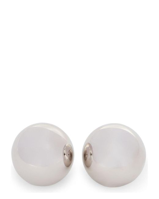 Givenchy White Curve 30Mm Earrings