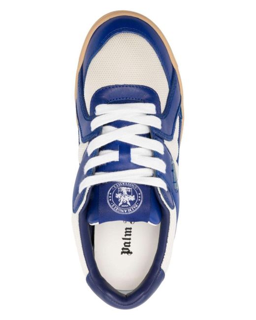 Palm Angels Blue Palm University Leather Sneakers for men