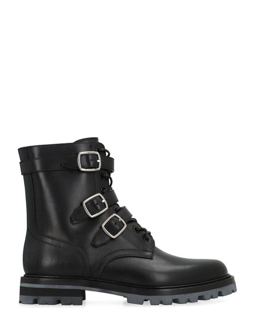 Céline Black Maggie Leather Lace-Up Boots for men