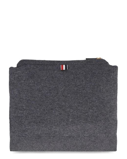 Thom Browne Black Melange Wool Clutch