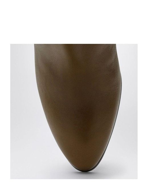 Chloé White Eve Khaki Leather Boot