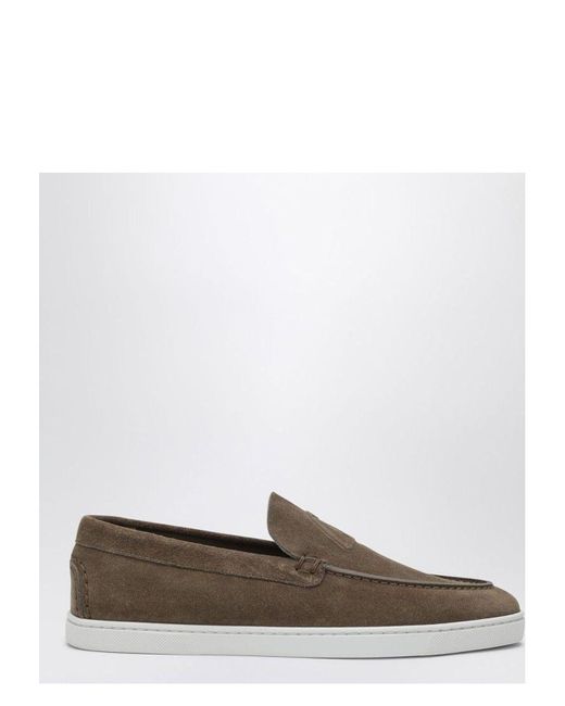 Christian Louboutin White Suede Varsiboat Boat Shoes for men