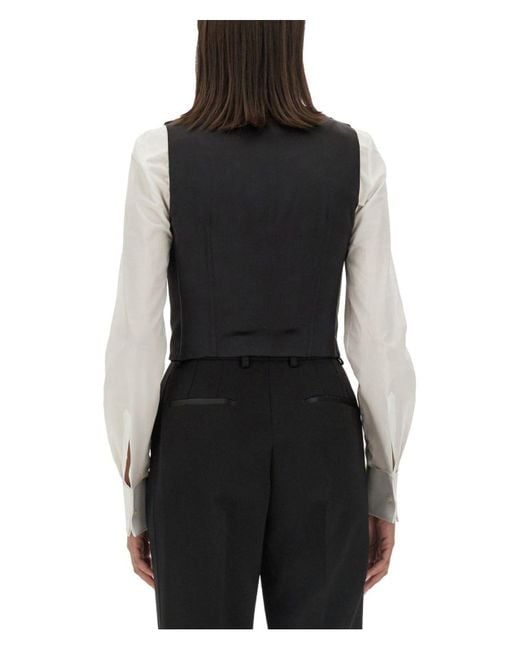 Dolce & Gabbana Black Doublebreasted Tuxedo Vest