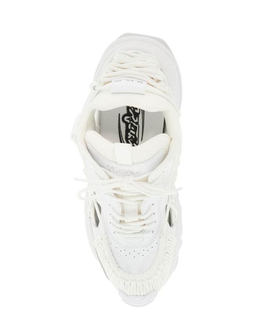 Versace White Leather And Fabricmercury M Color Vs Color 01 Sneakers for men