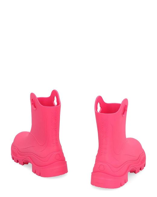 Moncler Pink Misty Rubber Rain Boots
