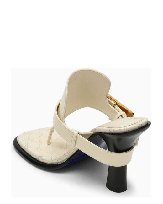 Burberry Natural Light Leather Bay Sandals