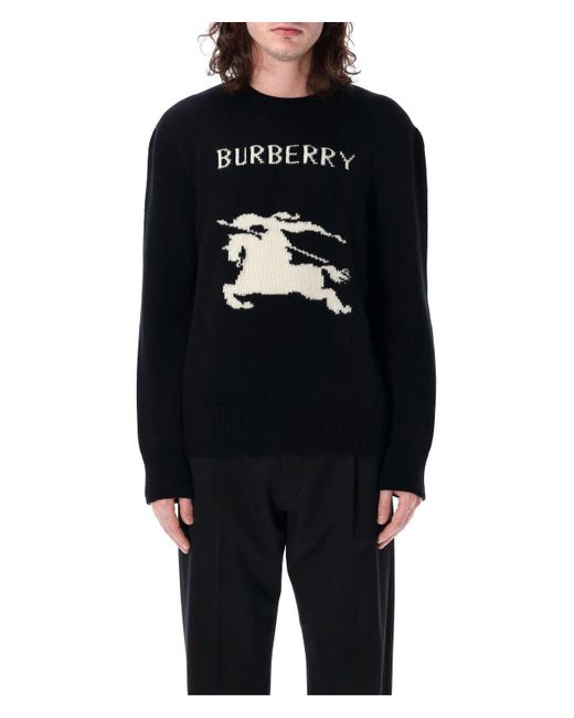 Burberry Blue Ekd Wool Cashmere Sweater for men