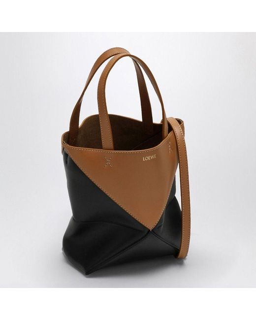 Loewe Black Puzzle Fold Tote Bag Mini Warm Desert