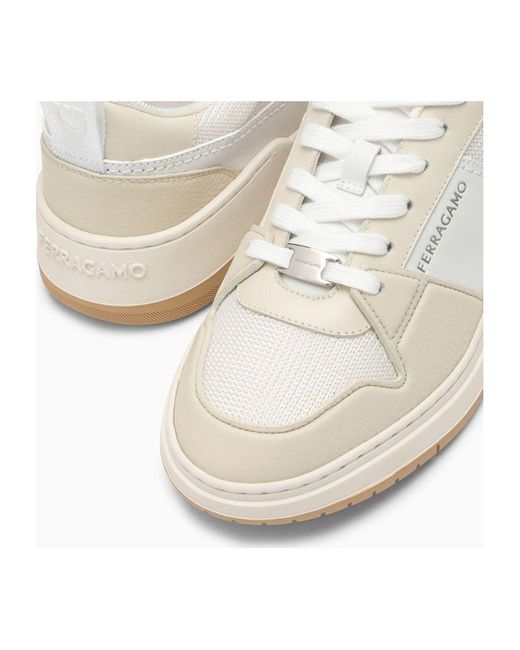 Ferragamo White Low Leather Trainer Sneaker for men